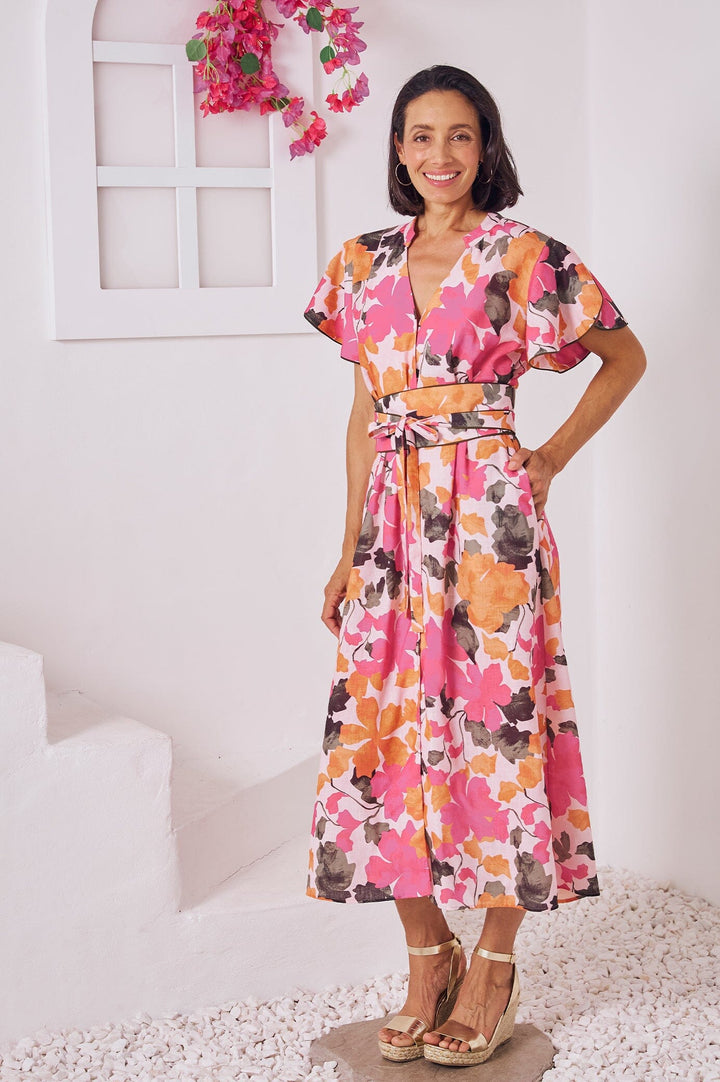 Rosa Floral Short Sleeve Dress Dress