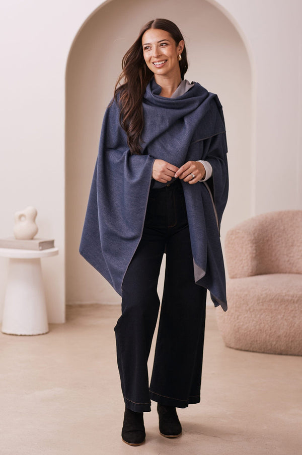 Cyrilla Cape Dark Denim Capes