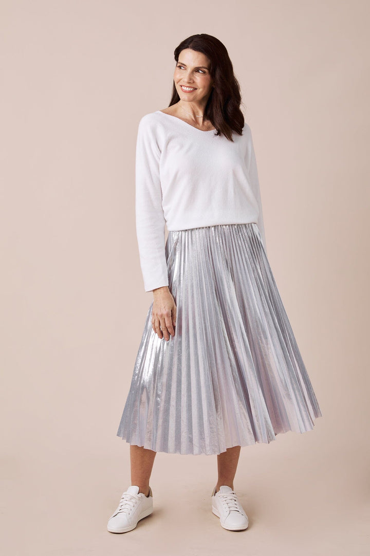 Caitlin Pleated Skirt Silver Skirt