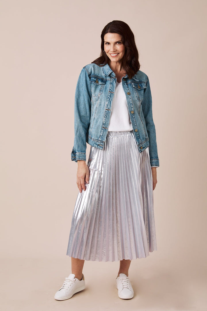 Caitlin Pleated Skirt Silver Skirt