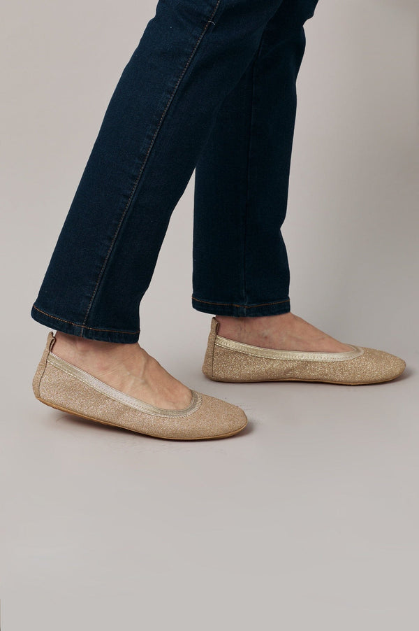 Talia Sparkle Ballet Flats Gold Shoes