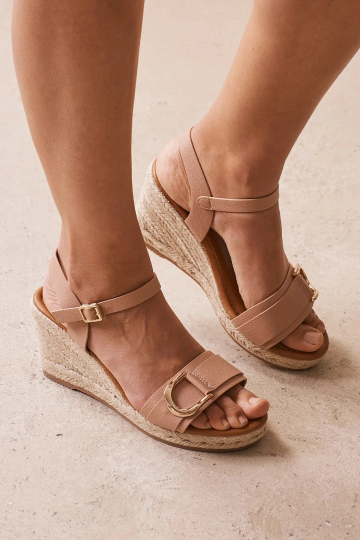 Beverley Woven Wedges Blush Shoes