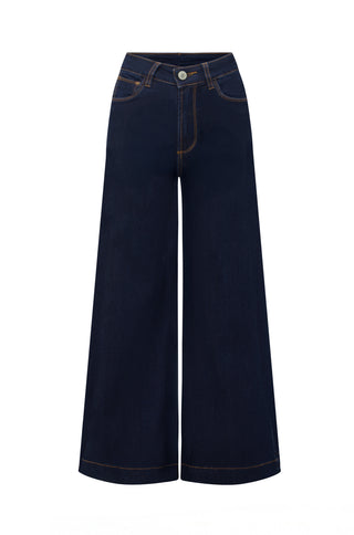 Alina Wide Leg Dark Denim Jeans Denim Pants