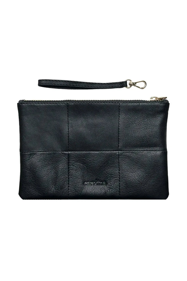Amalia Leather Clutch Bag Black Handbags