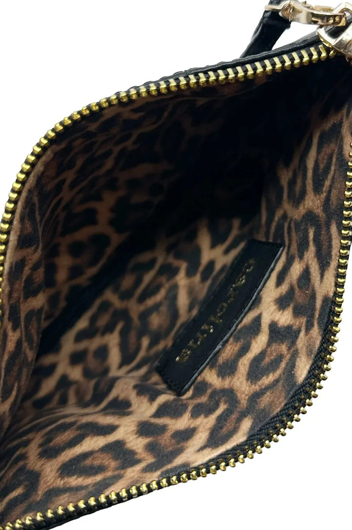 Amalia Leather Clutch Bag Black Handbags