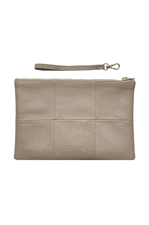 Amalia Leather Clutch Bag Nude Handbags