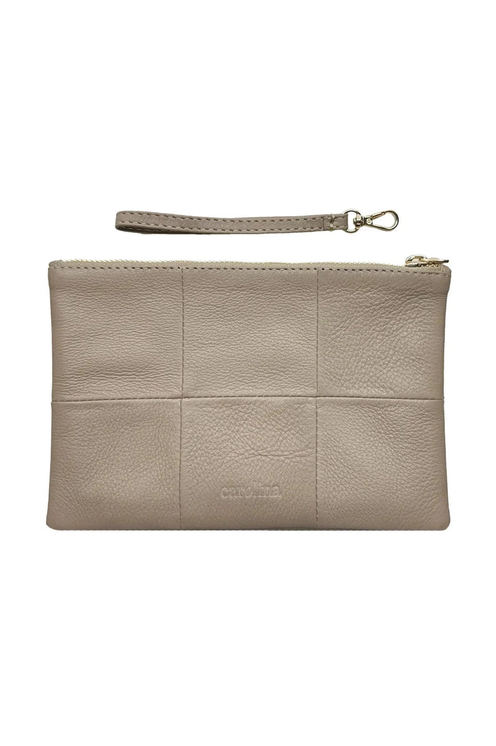 Amalia Leather Clutch Bag Nude Handbags
