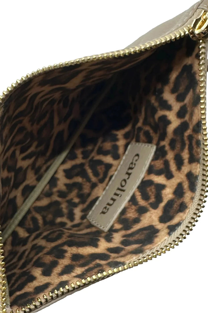 Amalia Leather Clutch Bag Nude Handbags
