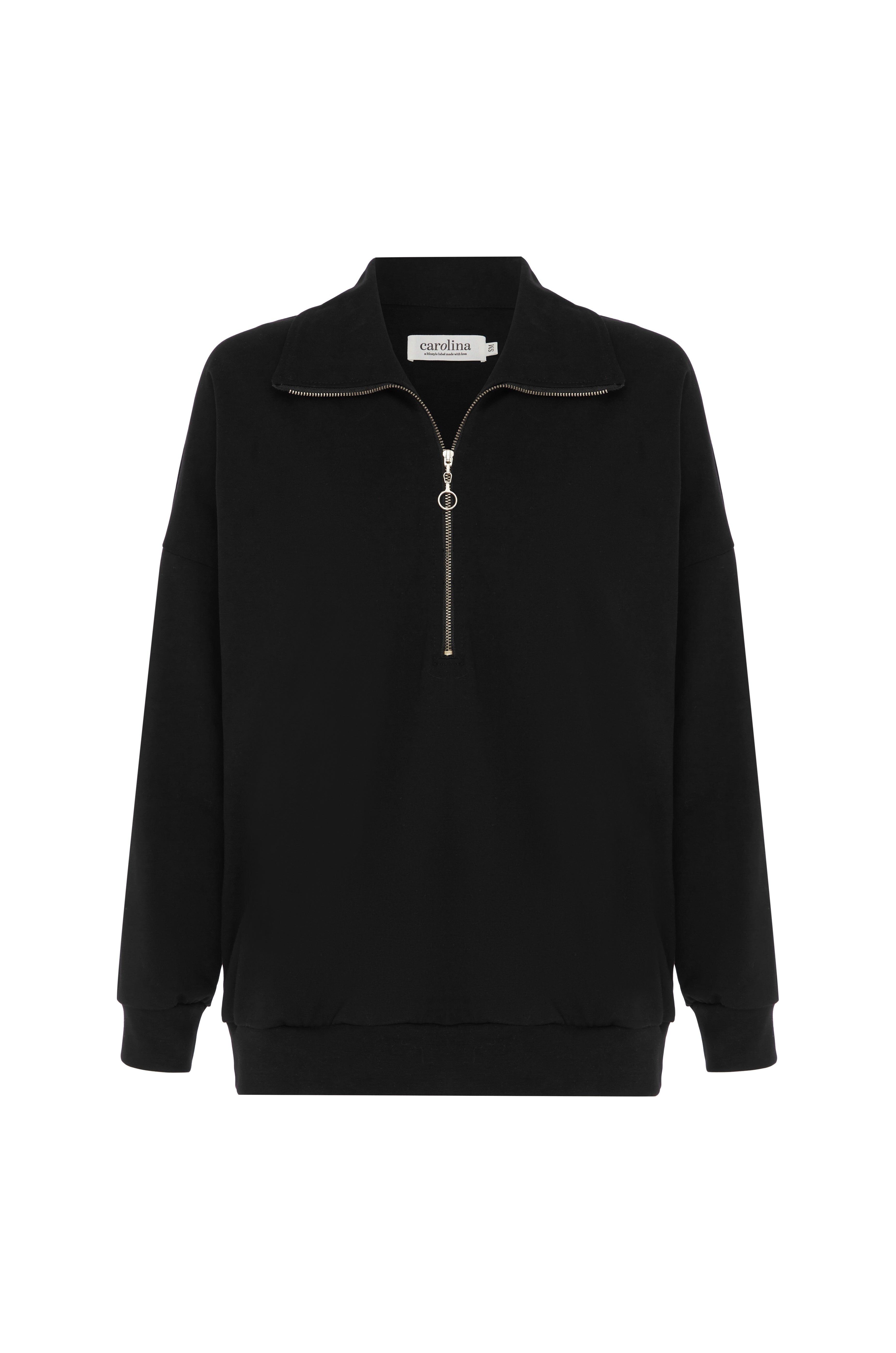 Half zip black jumper online