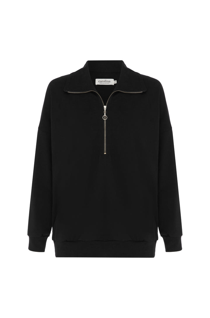 Amara Half Zip Jumper Black - Pre Order Knitwear