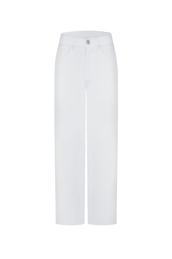 Amelia Straight Leg Jeans White- Pre Order Denim Pants