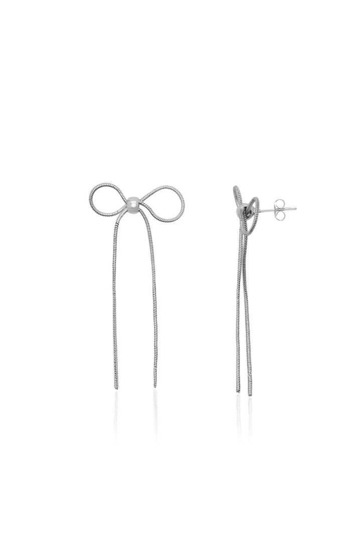 Bow Earrings Silver Stud Earrings