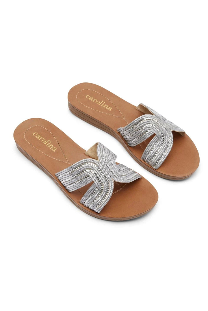 Brianna Slides Silver Shoes