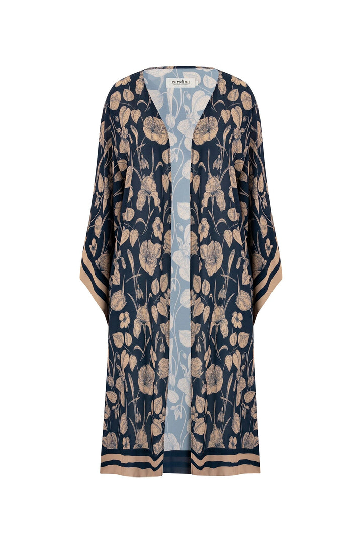 Bridgett Floral Cape Navy Capes