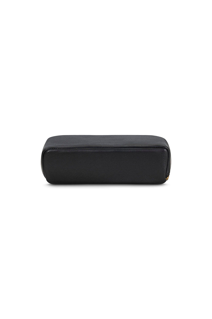 Cara Make Up Bag Black Soft Leather Leather