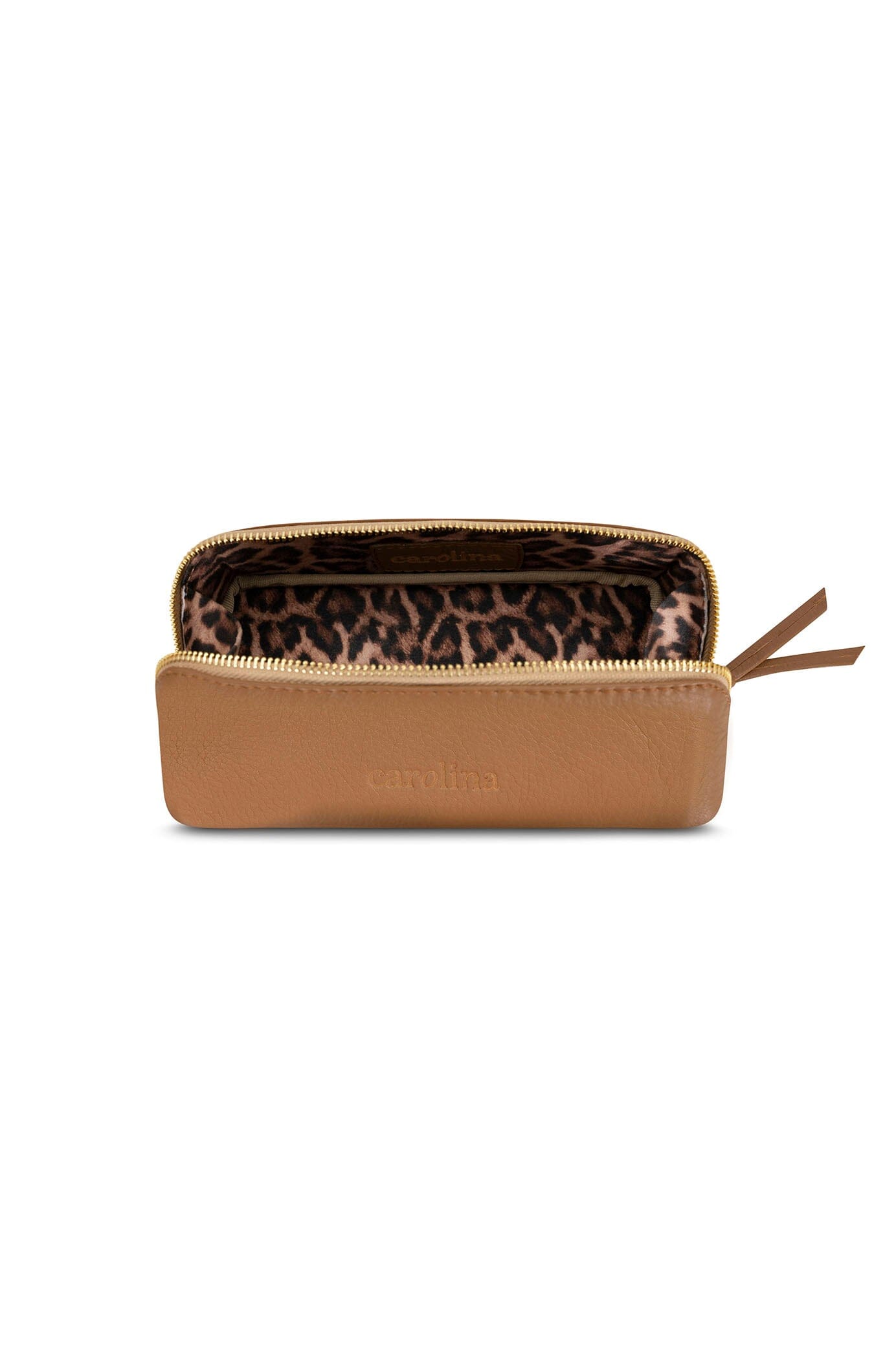 Cara Make Up Bag Tan Soft Leather Leather