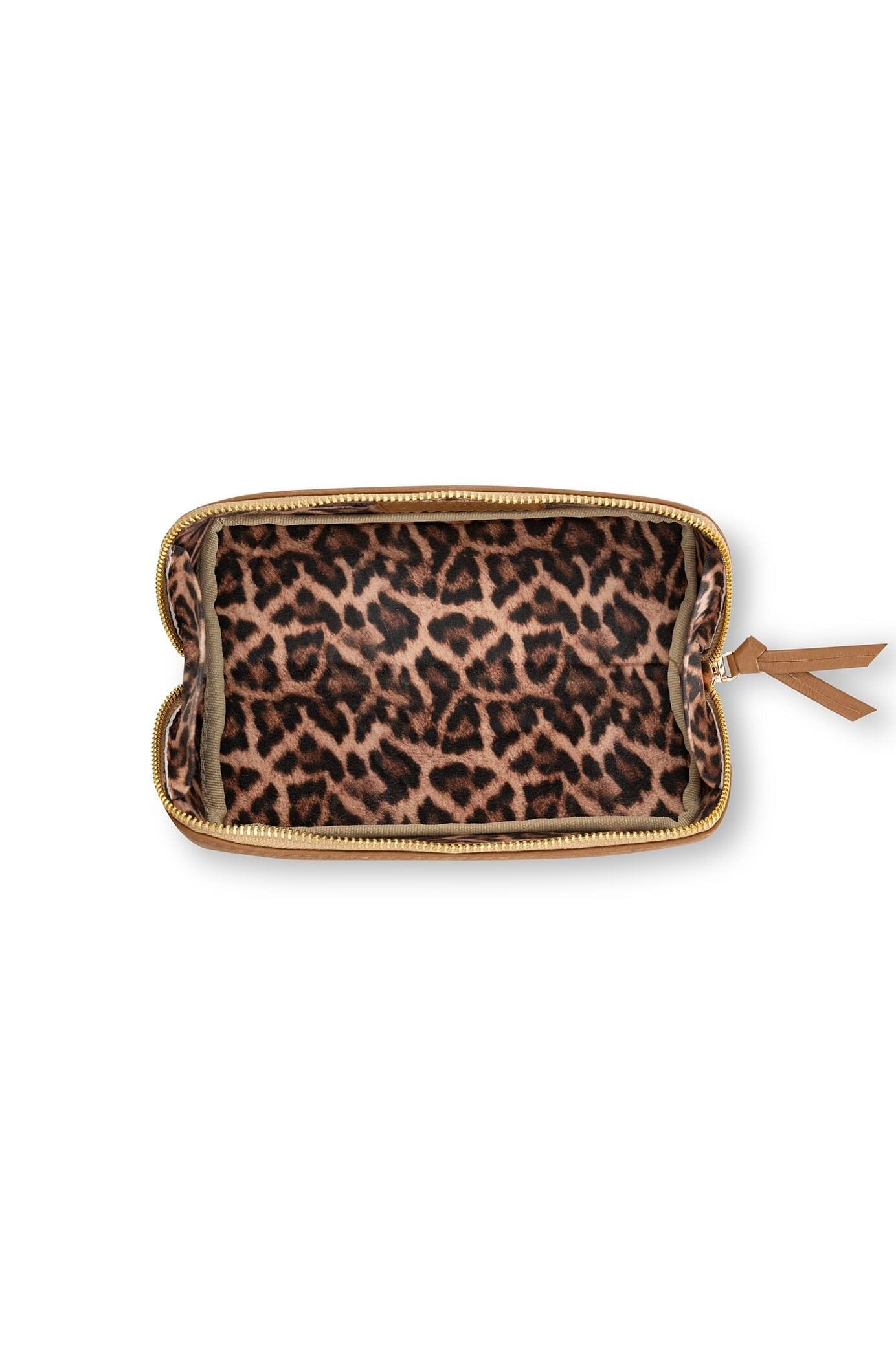 Cara Make Up Bag Tan Soft Leather Leather