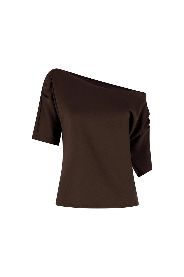 Claudette Off Shoulder Top Brown - Pre Order Tops