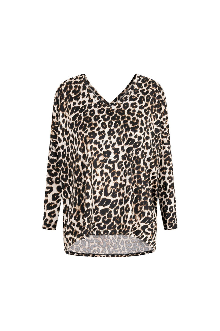 Erica Essential Long Sleeve Top Animal Print Tops