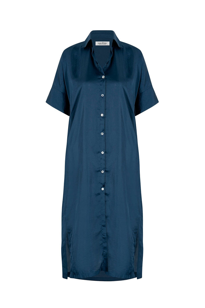 Giselle Collared Dress Navy Dress