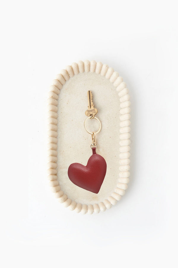 Heart Keyring Soft Leather Red Accessories