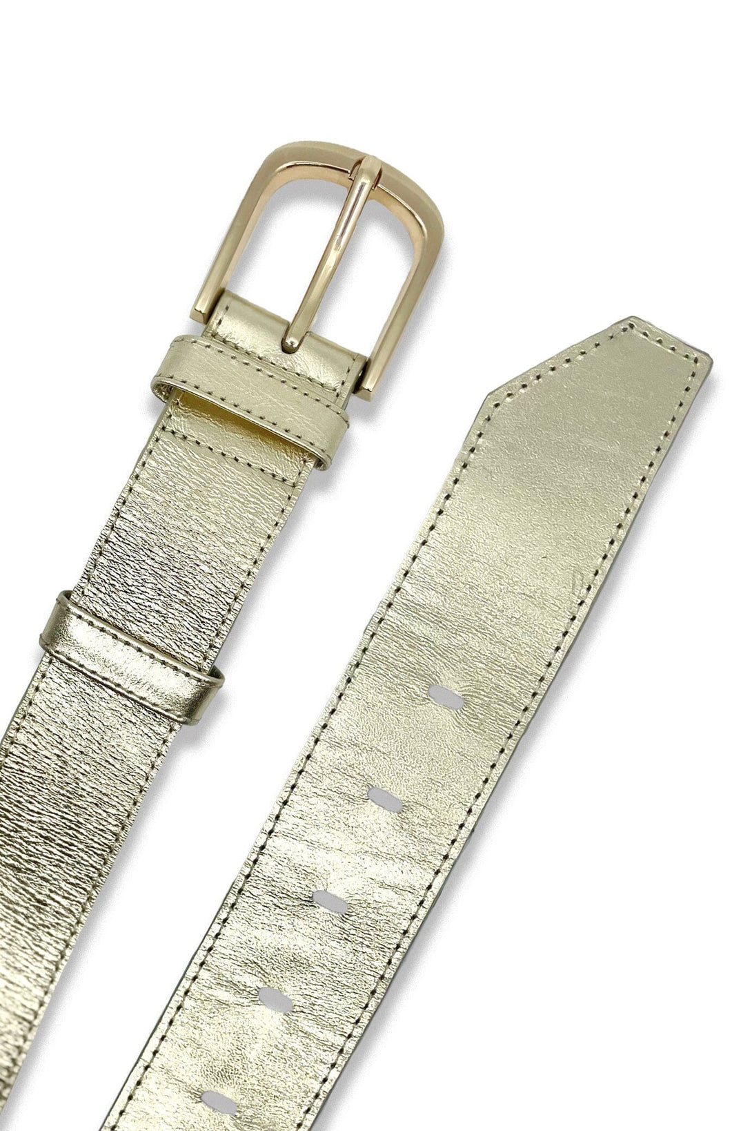 Jeans Belt Gold Metallic Leather