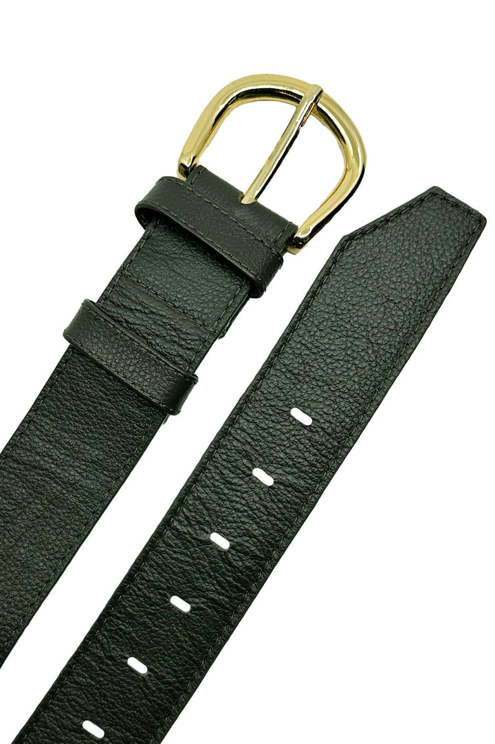 Jeans Belt Olive Soft Leather Belts