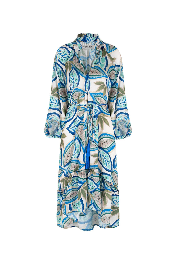 Kiara Long Sleeve Dress Green and Blue Dress
