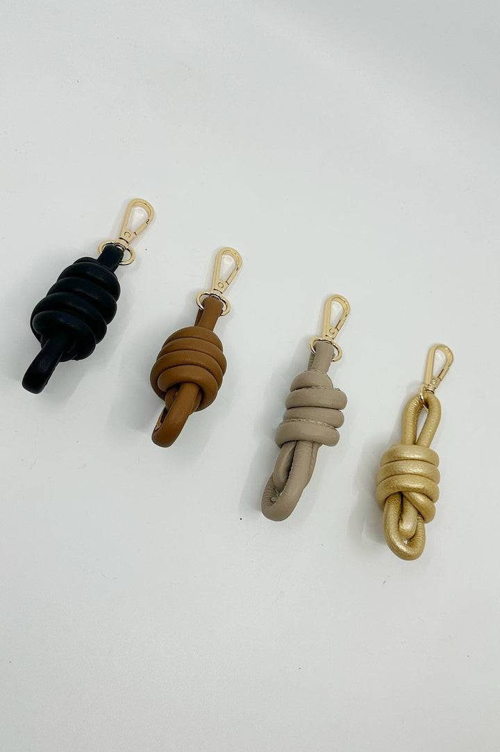 Knot Keyring Soft Leather Gold Accessories