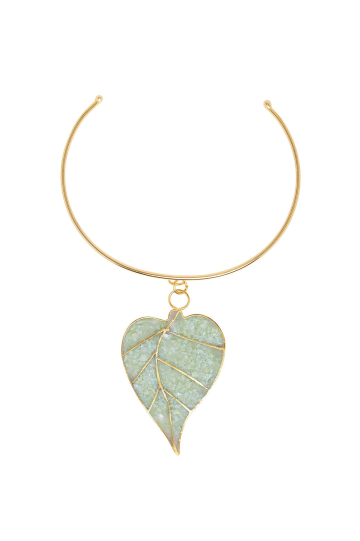 Laurel Gold Plated Necklace Jade Necklace