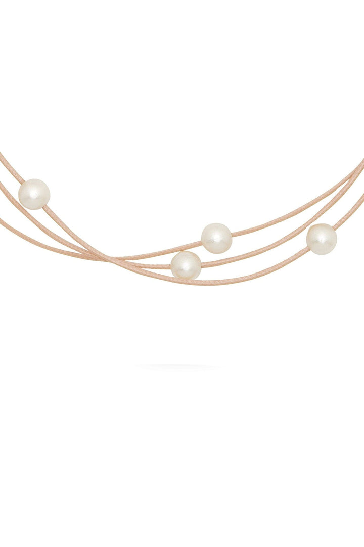 Leia Pearl Necklace Beige Layered Necklace