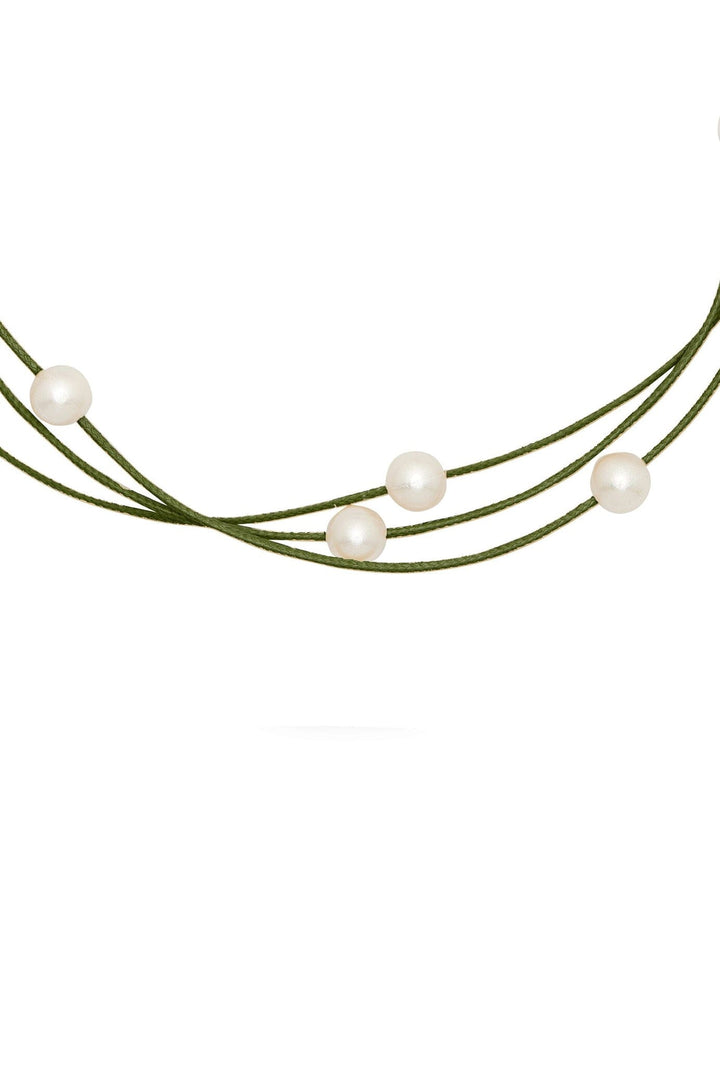 Leia Pearl Necklace Olive Layered Necklace
