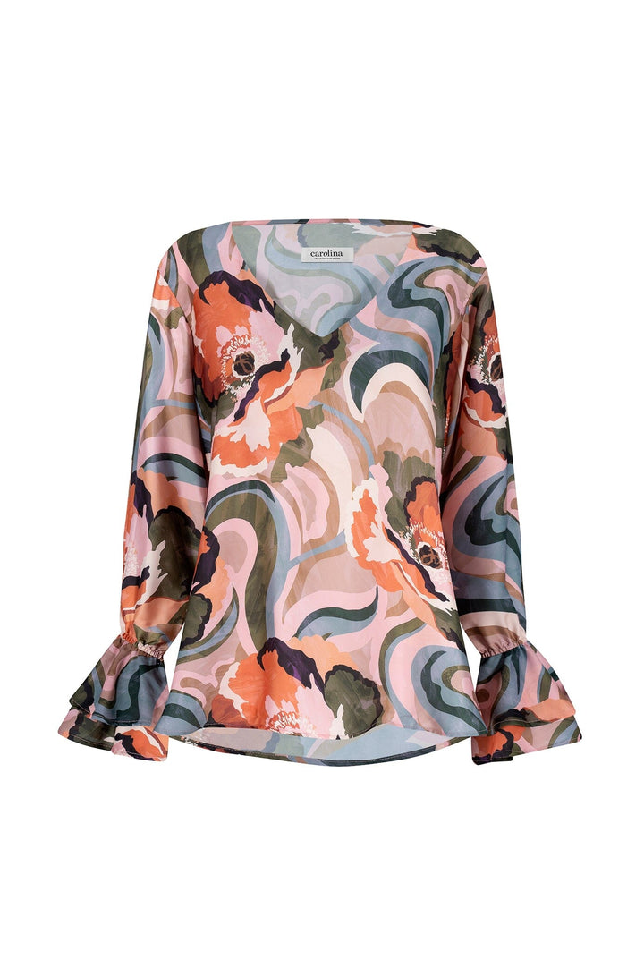 Lola Long Sleeve Top in Lena Print Tops