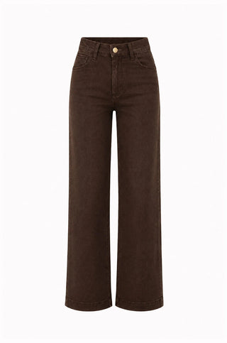 Lucy Straight Leg Jeans Chocolate- Pre Order Denim Pants