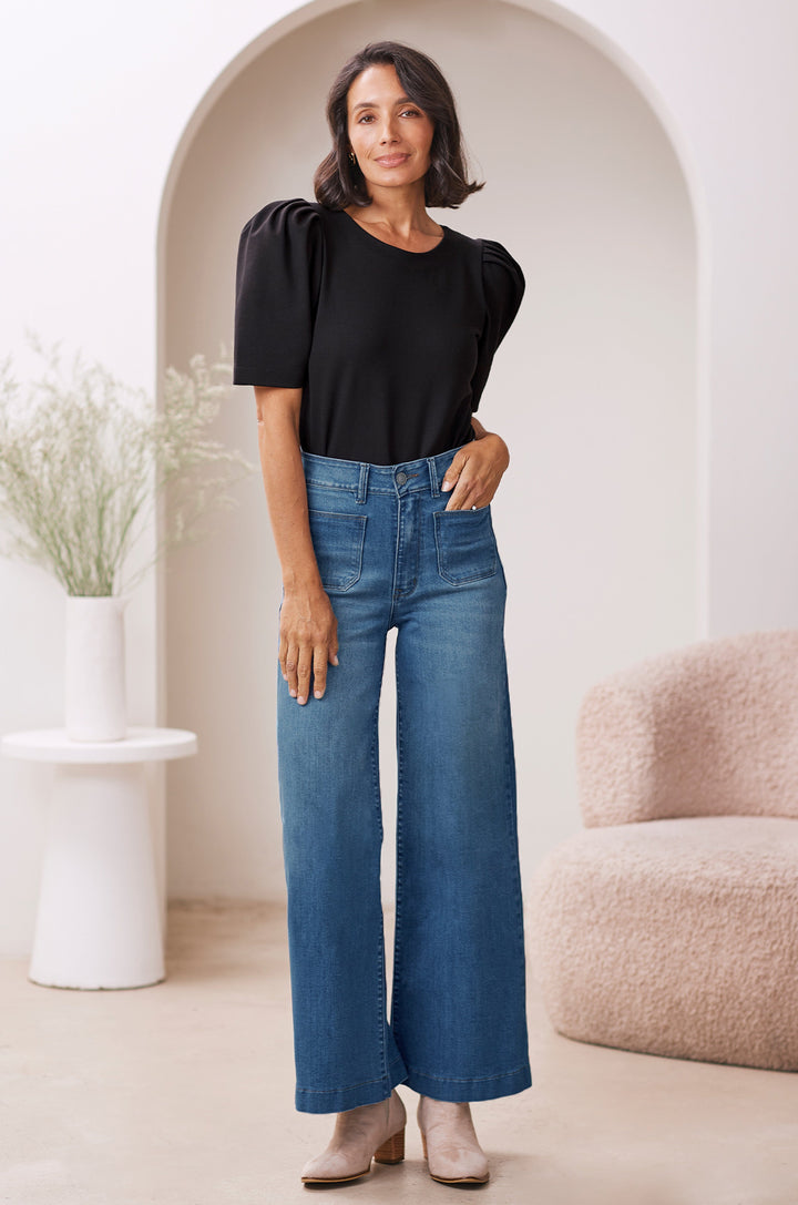 Maddy Wide Leg Denim Jeans Denim Pants