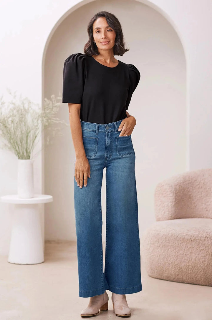Maddy Wide Leg Denim Jeans Denim Pants
