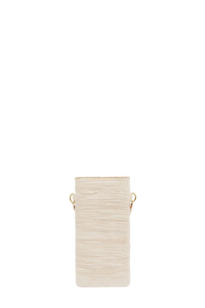 Marina Sequinned & Beaded Crossbody Phone Pouch Champagne Handbags