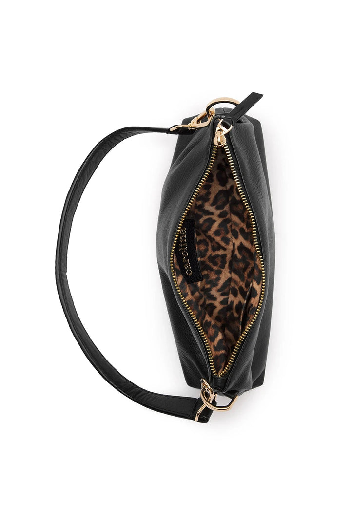 Marisol Leather Shoulder Bag Black Leather