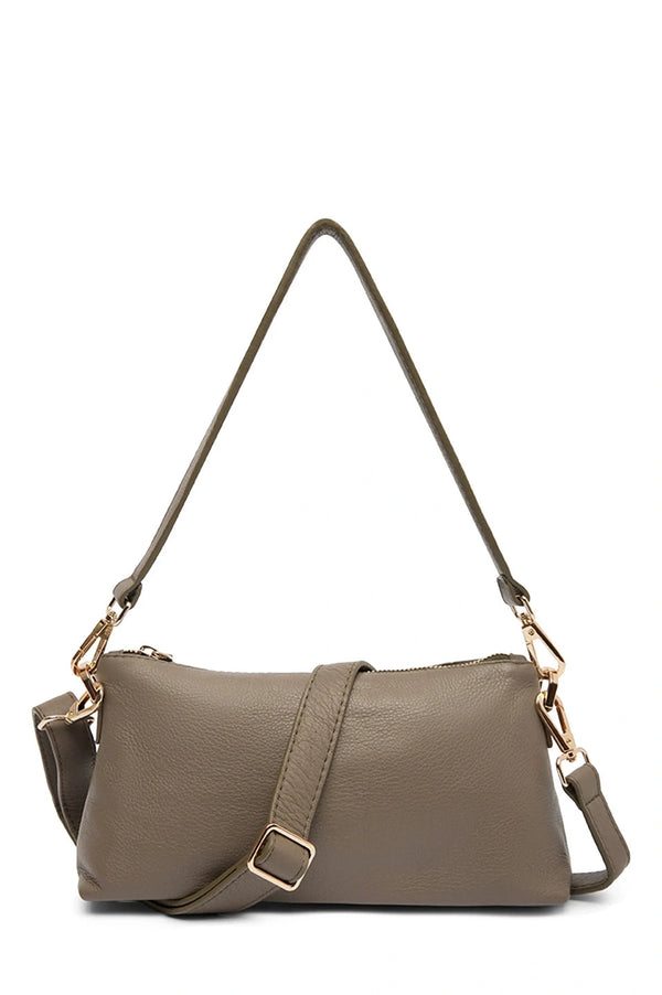 Marisol Leather Shoulder Bag Khaki Leather