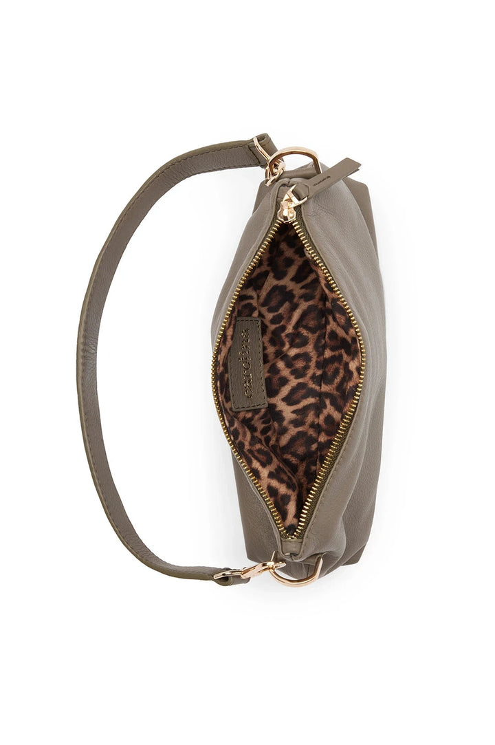 Marisol Leather Shoulder Bag Khaki Leather