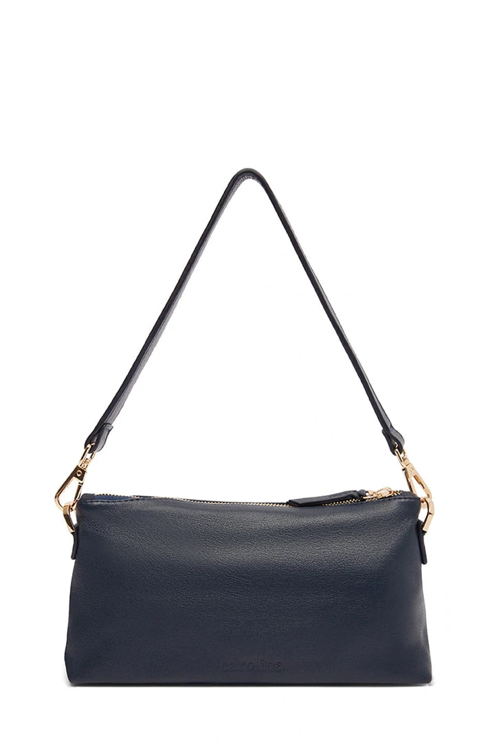 Marisol Leather Shoulder Bag Navy Leather