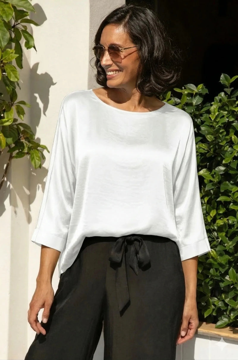 Martina Long Sleeve Top White Tops
