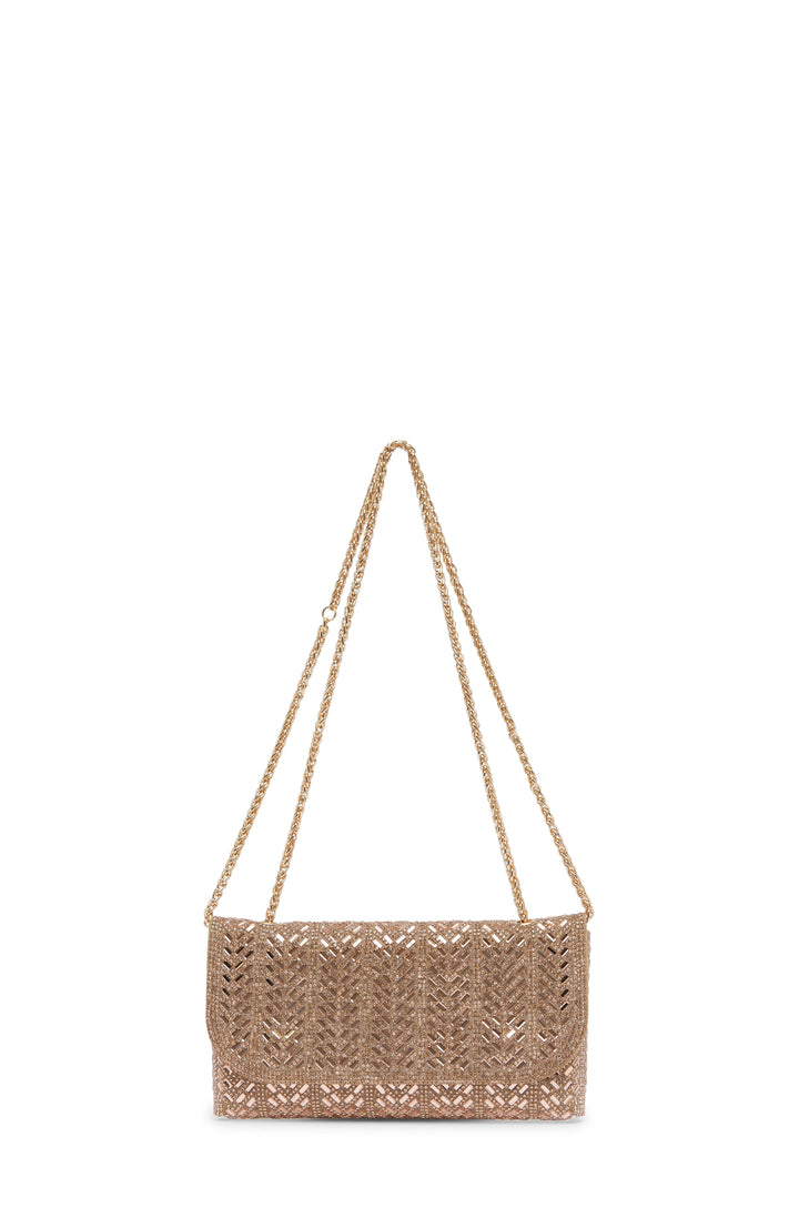 Mimi Sequinned Clutch Bag Rose Gold Seasonal Handbag