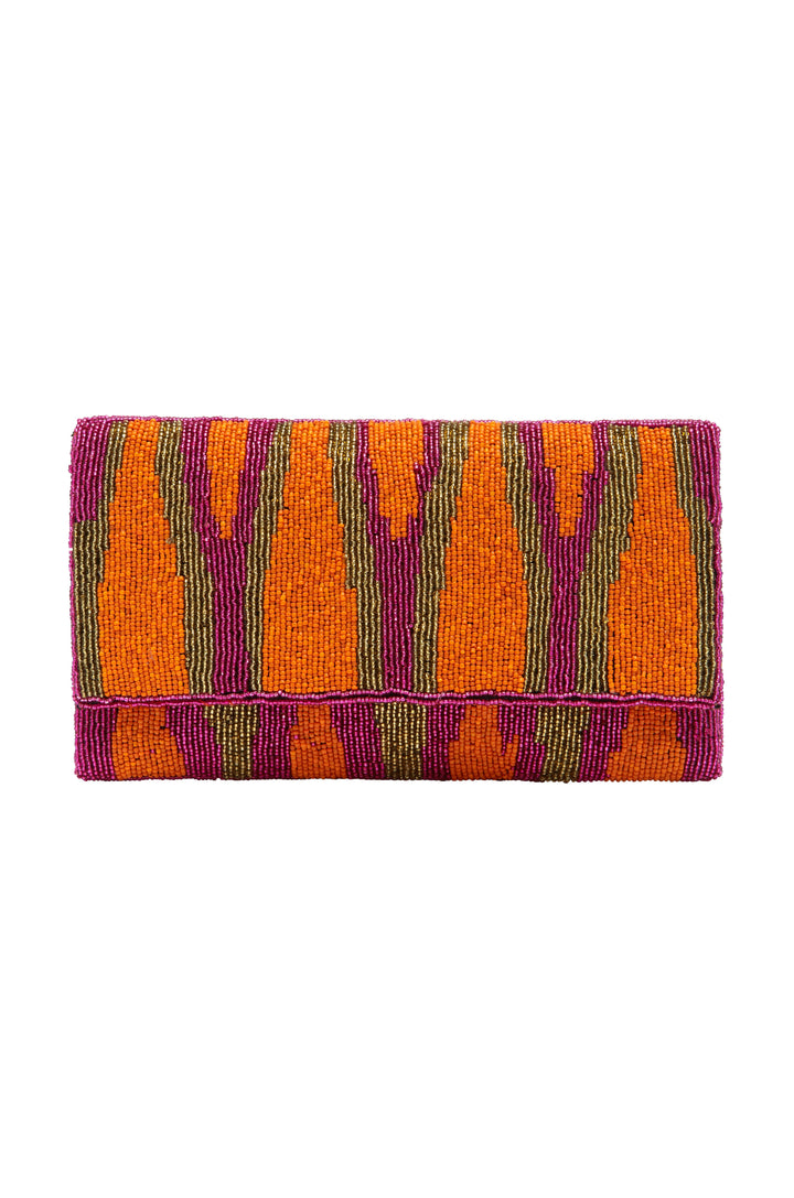 Namira Sequinned Clutch Bag Orange/Pink Clutch