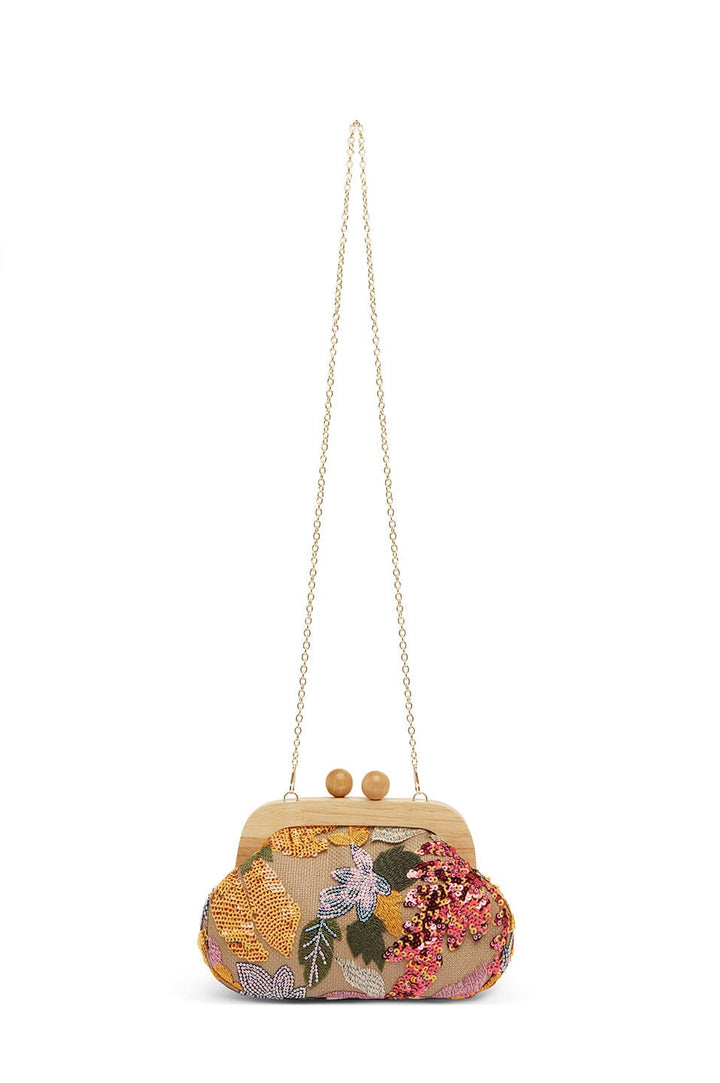 Nancy Floral Sequinned Clutch Bag Multi Colour - Pre Order Handbags