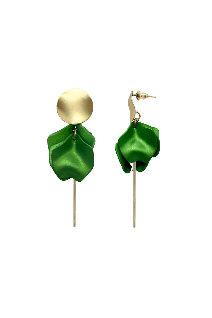 Pansy Metallic Green Earrings Earrings