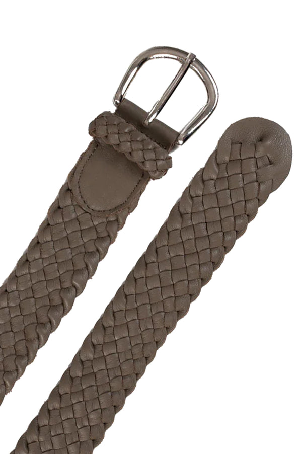 Plaited Jeans Belt Khaki Soft Leather Belts