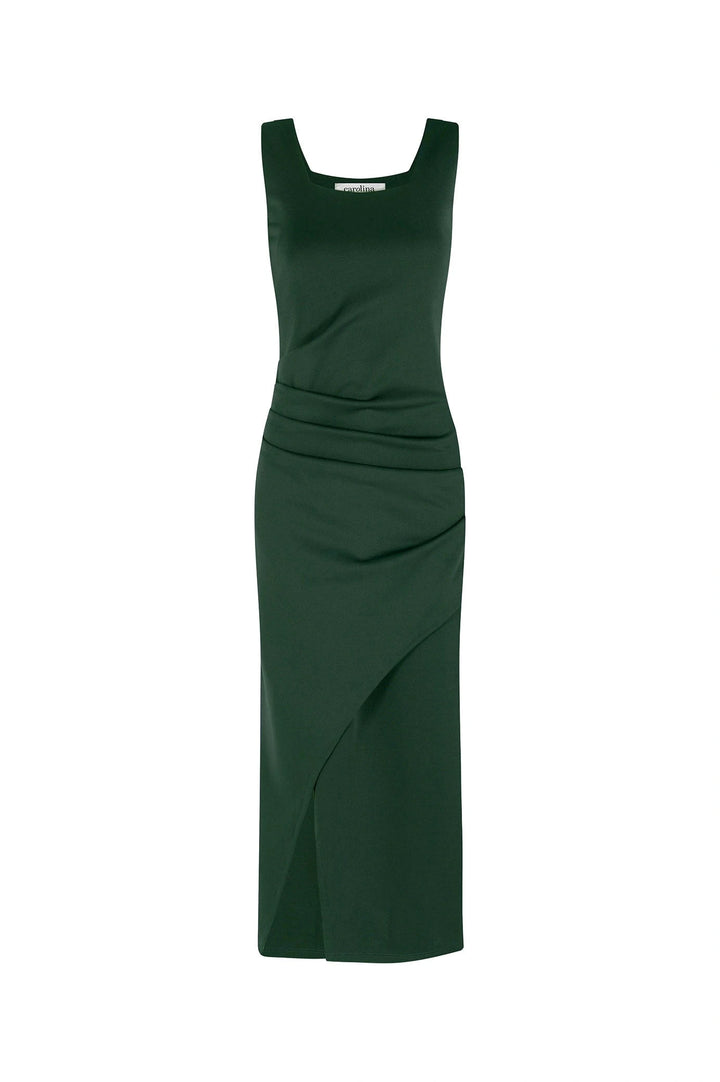 Portofino Sleeveless Midi Dress Forest Green Dress