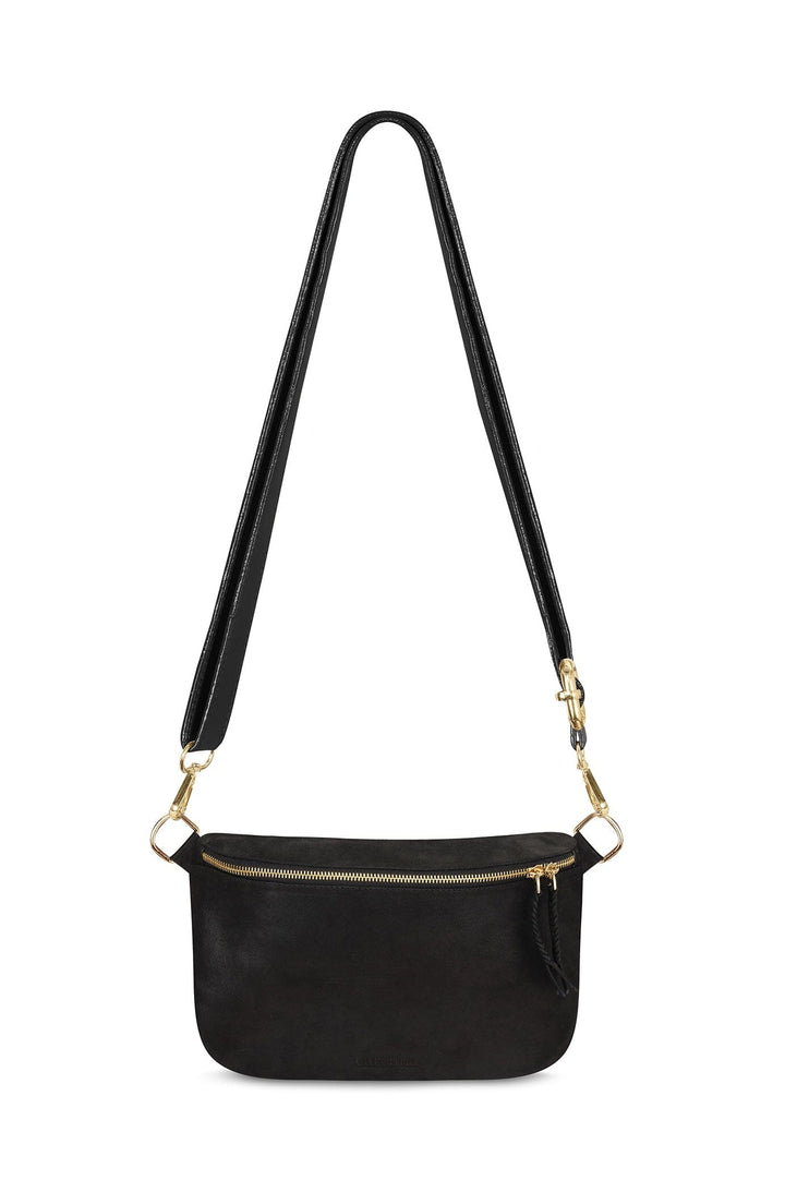 Ramona Leather Handbag Black Metallic Leather