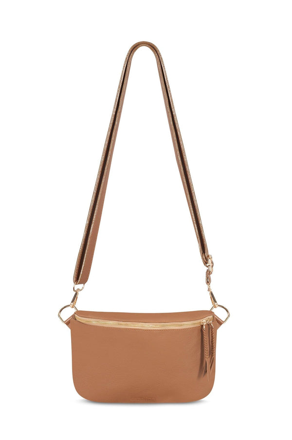 Ramona Leather Handbag Tan with Pocket Leather
